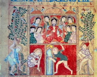 Favoritt Guerison. Miniatyr fra manuskriptet "" Book of the Theriac. Kitab al-Diryaq” (folio 27) skrevet av Claude Galien