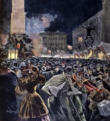 Befana-festen på tidspunktet for helligtrekonger i Roma. 1895.