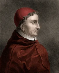 Francisco Jimenez de Cisneros (Gonzalo Jimenez de Cisneros) (1436-1517) kardinal, religiøs reformator og spansk statsmann - Gravering fra 1800-tallet