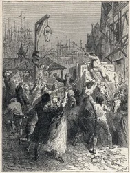 Fransk revolusjon: triumf av Honore Gabriel (Honore-Gabriel) Riqueti, greve av Mirabeau (1749-1791) gikk inn i byen Marseille i 1789. Gravering fra 1889. Privat samling.