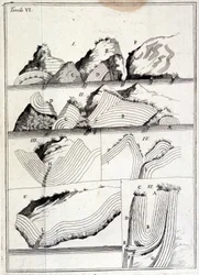 Geologikart som viser tektoniske bevegelser. (usporet ark