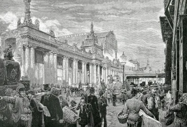 Det tyske riket eller det andre riket (1871-1918): sosialistisk demonstrasjon på markedsplassen i Berlin, 25. februar