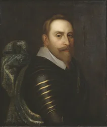 Gustave II Adolphe, dit le Grand ou le lion du Nord - Portrett av kong Gustav II Adolf av Sverige (1594-1632), Anonym . Olje på lerret. Mål: 76x64 cm. Nationalmuseum Stockholm