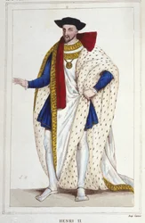 Henry II, konge av Frankrike (1519 - 1559) gravering av 1830