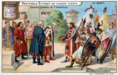 Hanskens historie: hansken som et symbol på investituren - Liebig-kromolitografi
