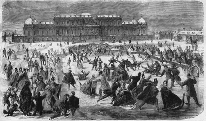 Skøyter på Belvedere-plassen i Wien i 1864.