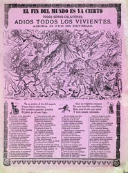 Illustrert tavle for en meksikansk sang om verdens ende, samlet av Antonio Vanegas Arroyo (1850-1917) 1899