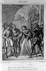 Illustrasjon for akt III av "Ricciarda" av den italienske poeten og dramatikeren Ugo Foscolo (1778-1827) 1800-tallet