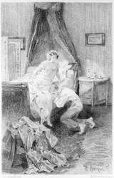 Illustrasjon til "Rødt og svart" av Stendhal. 1830.