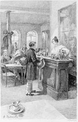 Illustrasjon til «Rødt og svart». Stendhal. 1831. Gravering fra slutten av 1800-tallet.