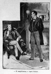 Illustrasjon av boken Sherlock Holmes. Slutten av 1800-tallet.