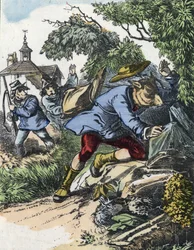 Illustrasjon av fortellingen "Good Mom Sheep"". I "" Fortellinger fra hjemmet for de minste"". Anonym gravering fra 1800-tallet.