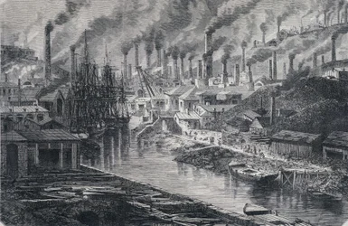 Industri i England: Copper Factory av Mr. Vivian (Manchester), "" Round the World", 2. uke 1865.