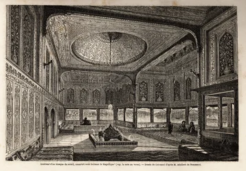 Inne i en kiosk av serien i Konstantinopel (dagens Istanbul), bygget under Soliman the Magnificent eller Suleyman 1st (1495-1566)