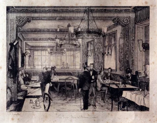 Interiør fra kafeen Le Procope i Rue de l