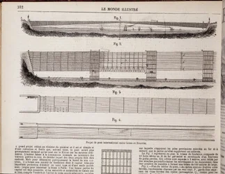 Internasjonalt broprosjekt over Den engelske kanal mellom Calais og Dover - i «The Illustrated World» av 16/11/1867