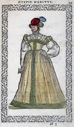 Italiensk kvinne - i "" Habits et effigies"" av Jean Sulperius