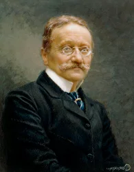 Italia, Milano, portrett av den italienske poeten, komponisten og librettisten Arrigo Boito (1842–1918)
