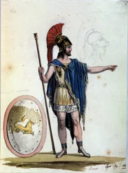Jason karakter. For operaen Medee av Luigi Cherubini (1760-1842) for en forestilling på La Scala (Milano, Italia) i 1822-1823.