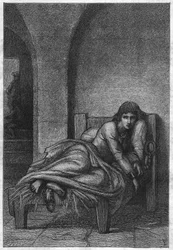 Joan of Arc in the Prison of Rouen - Hundred Years War: Joan of Arc (1412-1431) in the prison in Rouen. In 1431, Jeanne d