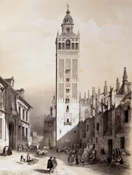 La Giralda, Sevilla, "" Kunstneriske og monumentale Spania av de berømte stedene og monumentene i Spania"" av Don Genaro Perezde Villa