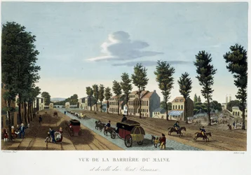 The Barrier of Maine, ca 1820 - i "" Views of Paris" av Courvoisier