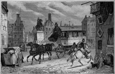 Les Omnibus de Paris på 1800-tallet: trycicle - gravering fra 1892
