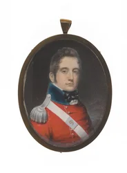 Løytnant Charles Augustus Elderton (1789-1841), 9. Madras Native Infantry, 25. februar 1811 (miniatyr på elfenben)