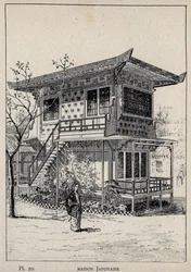 Maison Japonais (Japanese house) - engraving of 1889 in “Histoire de habitation humaine à l