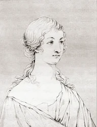 Marie-Madeleine Pioche de La Vergne, grevinne av La Fayette, ca. 1634–1693, Fra Det historiske galleriet for portretter og malerier, utgitt 1808.