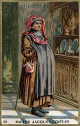 Mester Jacques Coitier, førstelege, lege til Louis XI. Kromolitografi fra 1800-tallet.
