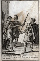 Maximian Hercules (Marcus Aurelius Valerius Maximianus) (cirka 250-310), romersk keiser, blir grepet av frykt ved synet av Konstantin (Konstantin I, Flauius Valerius Aurelius Constantinus, 272-306), hans svigersønn, som han tror han stakk i sengen sin jeg