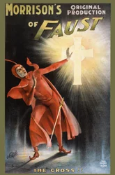 Morrison originalproduksjon av Faust - korset! - plakat for et skuespill om Faust: "" la Croix""