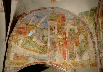 Veggmalerier i kirken til benediktinerklosteret i Lambach, Oberösterreich (fresko)
