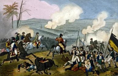 Napoleon i slaget ved Marengo, mot østerrikerne, juni 1800.