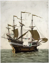 Skib til Henrik VIII (1520) av England - ifølge J. Holbein