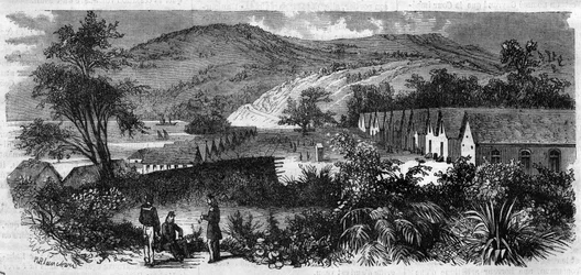 Ny-Caledonia - botsmannen på øya Nou - Gravering av 1870