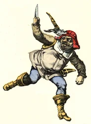 Ogre. Illustration of the tale “” Le Pepetit Poucet”” by Charles Perrault