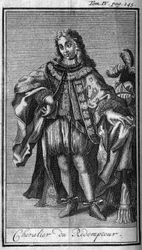 Ridderordener. Ridder av Forløseren eller Jesu dyrebare blod i hertugen av Mantua (Mantova) på 1600-tallet. I "" Historien om militære ordener eller riddere, om de sikre og rutinemessige militsene av begge kjønn, som har blitt etablert så langt