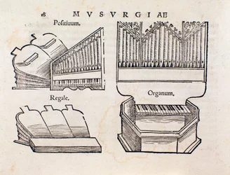 Organrepresentasjon. Side hentet fra Musurgia praktiske musikkhåndbok