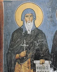Malerier av St. Anthony, Panagia Ties Asinou-kirken, Nikitart, Kypros