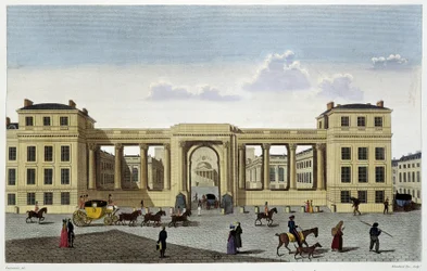 Deputertkammerets palass, rundt 1820 - i "" Views of Paris" av Courvoisier