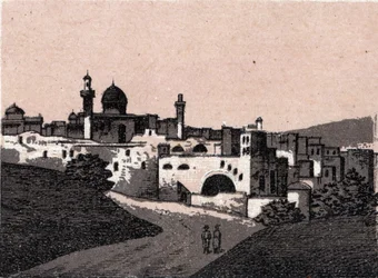 Palestine: view of the city of Jerusalem. in “” The world illustrates 168 views”” Undated (late 19th century)