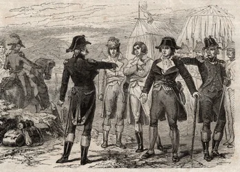Pierre Antoine Antonelle (Pierre-Antoine Antonelle) (1747-1817) og vennene hans arrestert etter ordre fra Lafayette - gravering i "Dictionnaire populaire illustrious" - 1864 - av Joseph Decembre og Edmond Allonier -