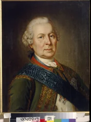Portrett av grev Burckhardt Christoph von Munnich (1683-1767) (Portrett av grev Burkhard Christoph von Munnich). Anonymt maleri, olje på lerret, tidlig 1800-tall, klassisisme. Institute of Russian Literature IRLI (Pushkin House), St. Petersburg.