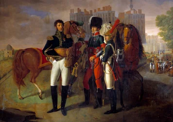 Portrett i full lengde av La Ronciere, sjef for kavaleriskolen til Saint Germain Anonymous maleri. 1812. Paris, Hærmuseet