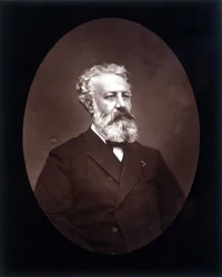 Portrettmedaljong av Jules Verne - i "" Les Hommes d