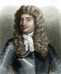 Portrett av Abraham, Marquis Duquesne (1610 - 1688), fransk sjømann - i Histoire des Français av Lavallée, gravering, nd.