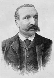 Portrett av Albert Sorel (1842 - 1906). Gravering av slutten av 1800-tallet i "Histoire de France"" av H. Martin.