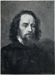 Portrett av Alfred, Lord Tennyson (1809 - 1892), britisk poet og dramatiker fra 1800-tallet